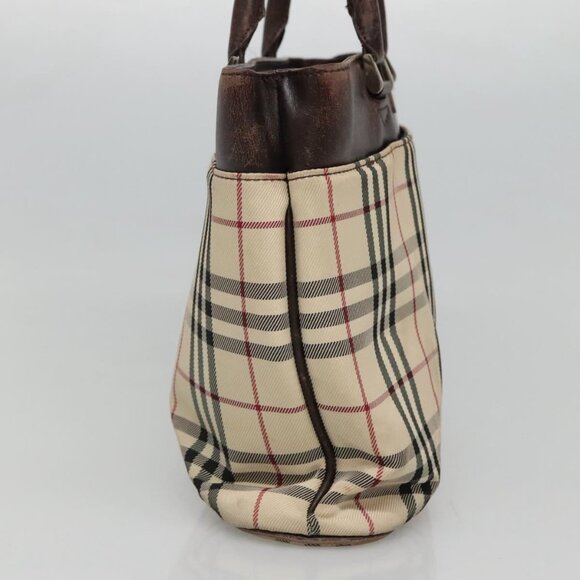 BURBERRY Nova Check Hand Bag Canvas Beige Auth - Picture 6 of 16